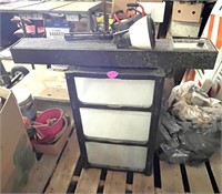 (3) Plastic Drawers, Heater, and Desk Light