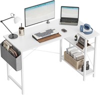 L-Shaped Desk, 40in, White