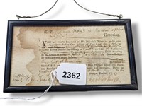 1737 Summons to Appear Before King Framed Document