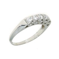 1940S Platinum Genuine Diamond Band Ring