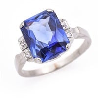 Vintage 14K Gold Sapphire & Genuine Diamond Ring