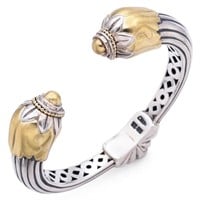 Designer Sterling 18K Yellow Gold Bracelet Cuff