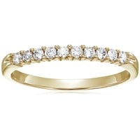 Genuine Diamond 14K Yellow Gold Wedding Ring