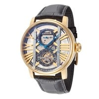 Thomas Earnshaw Men's 42mm Gold Dial Leather Watch
