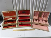 Lot of 3 Vtg Jewelry Boxes