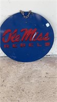 Round Ole Miss Metal Sign