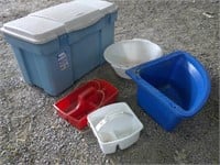 tote, trays, feeders