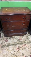 Mahogany Leather Top Bachelors Chest