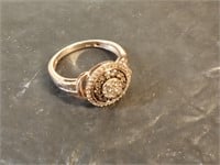 10K Rose Gold Fashion Ring w/ Chocolate &
