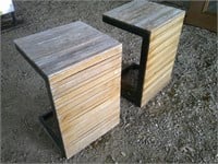 two outdoor end tables