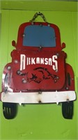 Arkansas Razorback Metal Truck Sign