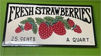 Metal Strawberries Sign