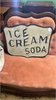 Metal Ice Cream Soda Sign