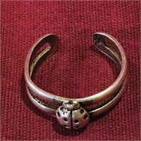 Vintage Sterling Silver Ladybug Ring (Size 5)