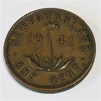 1941 Newfoundland One Cent Coin