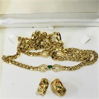 Gold-Tone Dorlan Necklace & Earrings Set