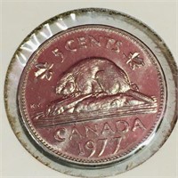 1977 Canada 5 Cent Coin