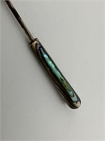 Antique Silver Abalone Stick Pin