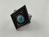 Vintage Silver and Turquoise Ring