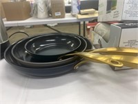 Lot of (2) Green Pan Skillets in Various Sizes