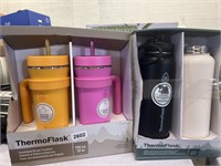 Lot of (2) Pairs of Cups - (2) Thermo Flask Cups