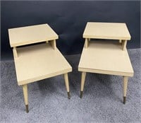 MCM Maple Veneer Wood Side Tables (2)
