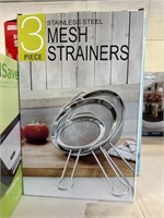 3 piece stainless steel mesh strainers