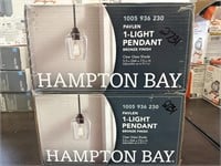 Lot of 2 Hampton bay pavlen 1-light pendant