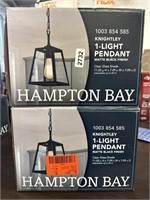 Lot of 2 Hampton bay knightley 1-light pendant in