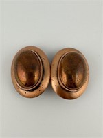 Vintage Copper Ellen Designs Clip on Earrings