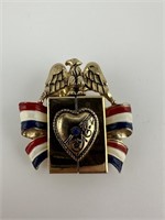 Coro Sweetheart WW2 Patriotic Heart Locket Fur