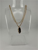 Gold Covered Geode Pendant Necklace