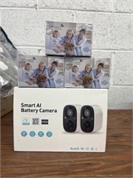 Smart AI battery camera 2 pack with 3 WiFi HD