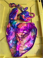 Vintage Colorful 2 Piece Bathing Suit Bikini 90s