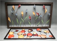 Modern Metal Wall Art- Tulips & Bubbles (2)