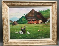 1958 C.H. Miller Farm Scene Original Painting