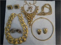 3 Necklaces,bracelet,4 pr clip earrings