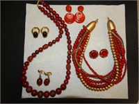2 Necklaces & 4 pr clip earrings