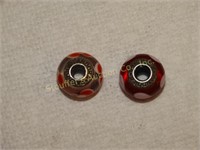 2 Pandora 925 Murano glass beads