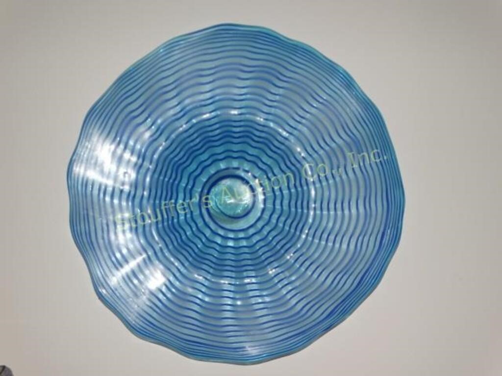Hand blown bowl, wall mounted. 23"d