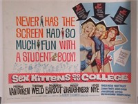 Sex Kittens Go To College Linen Backed Half-Sheet