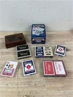 Lot of playing cards with dominoes
