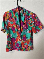 Vintage Femme Floral Shirt Colorful