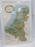 VTG Benelux Map 1949 Netherlands Travel Poster