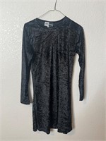 Vintage Black Crushed Velvet Dress