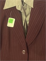 Burgundy Pinstripe Suit w/ Shirt