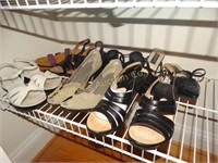 Contents of left side of shelf, Ladies sandals,