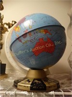 Vintage Ohio Art Co Metal World Globe 10"h