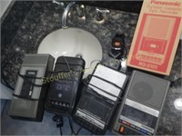 4 Cassette tape recorders & VHS rewinder