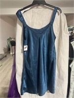 Turquoise Satin Nightgown Size M/L